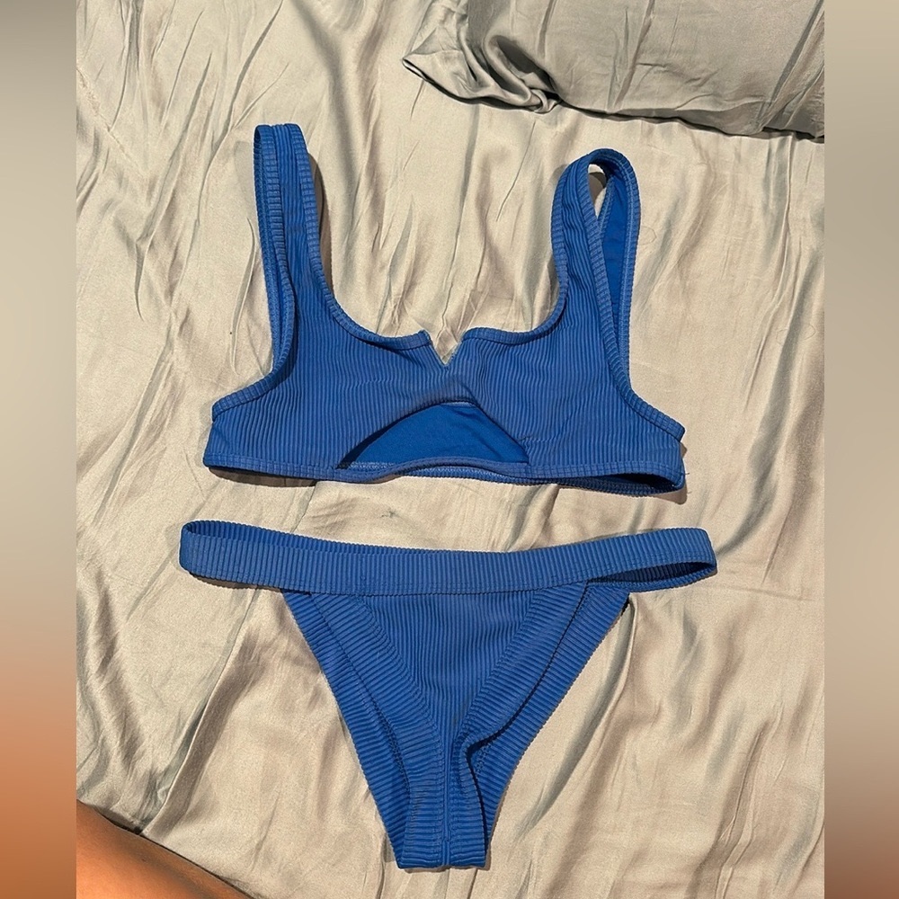 Frankie’s Bikinis Swim Cole Ribbed Bikini Royal blue